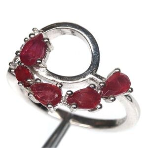 Stunning Multi Natural Ruby gemstone 925 Sterling Silver Ring size 6